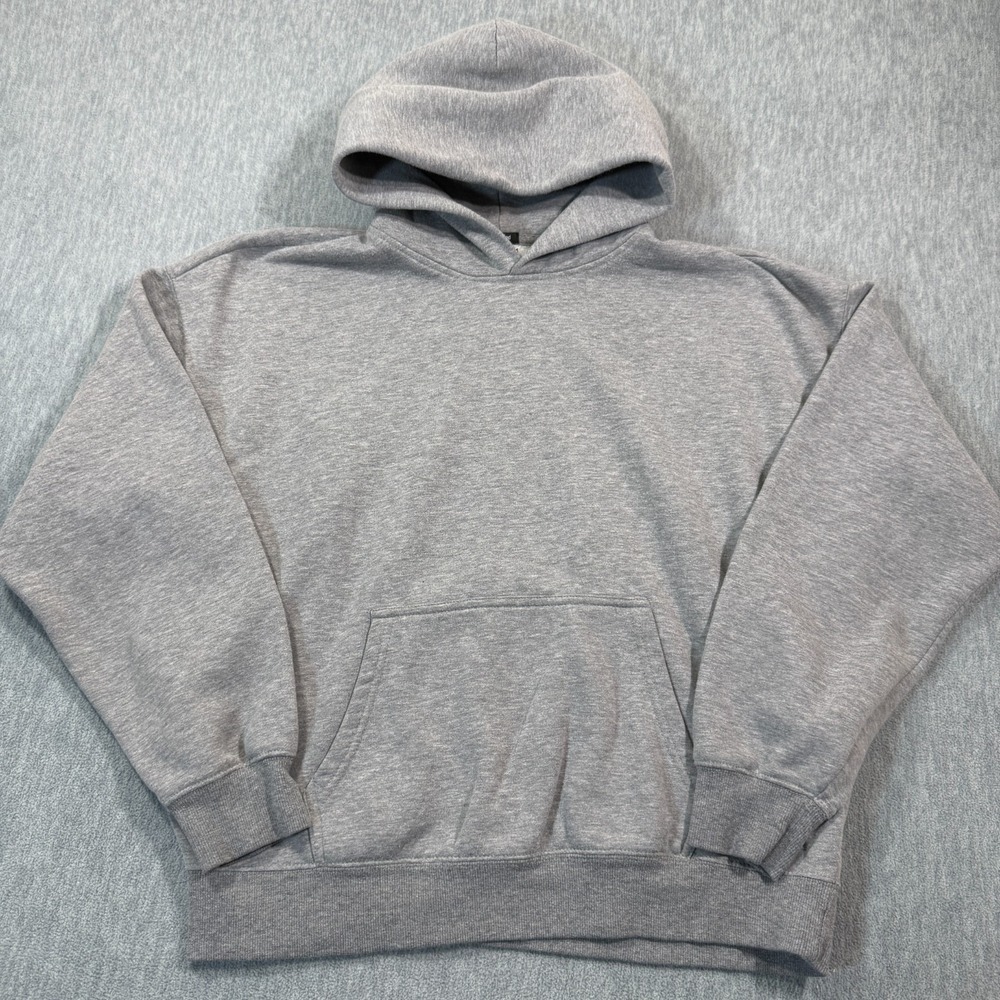 RSQ Hoodie Women L Gray Oversized Solid Long Sleeve Fleece Pocket Pullover Sweat